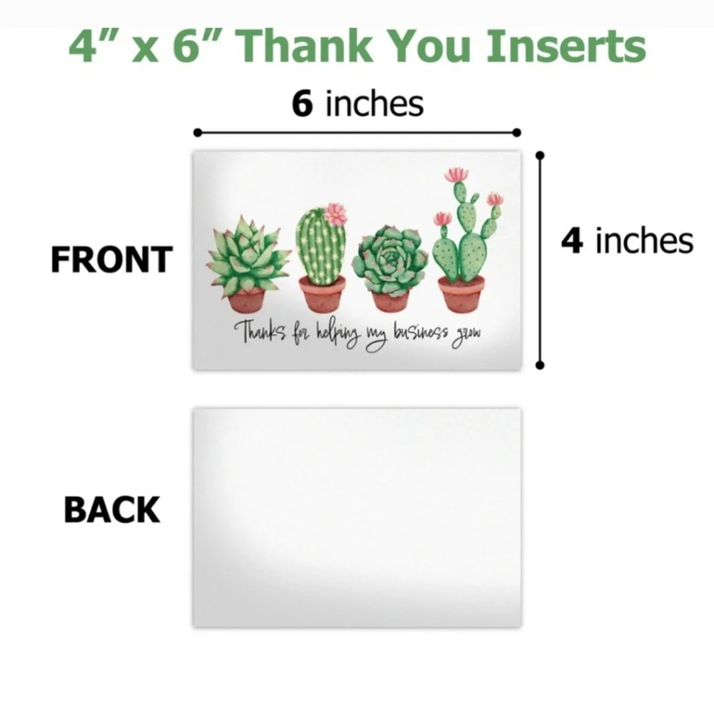 50 pc cactus THEMED Thank you Cards